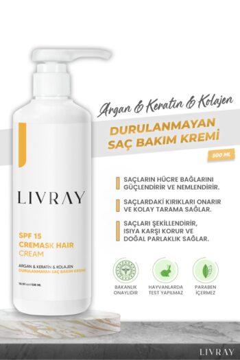 Livray Keratin & Argan Onarıcı Durulanmayan Saç Bakım Kremi (500 ML)