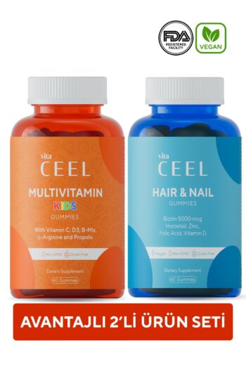 Vita Ceel 2'li Saç&Tırnak ve Çocuk Gummy Çiğnenebilir Vegan Vitamin
