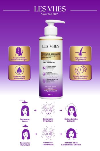 LES VHES Kolajen Ve Keratin Dökülen Ve Geç Uzayan Saçlar Için 11 Aktifli Saç Dökülmesi Karşıtı Şampuan 300 ml
