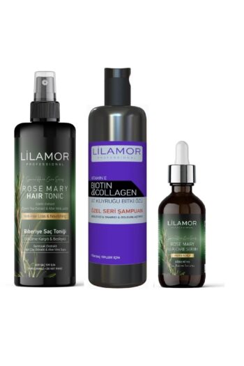 Lilamor Biberiye Saç Bakım Toniği 250ml + At Kuyruğu Şampuanı 400ml + Biberiye Serum Yağ 50ml