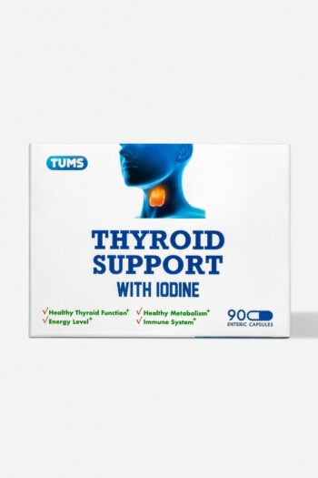 Tums Thyroid Support | Iyot, Çinko, Selenyum Tiroid Desteği 90 Enterik Kapsül - 3 Aylık Kullanım