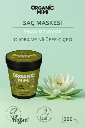 ORGANİC MİMİ Saç Maskesi Jojoba Ve Nilüfer Çiçeği, Eksta Hacim Ve Parlaklık Verir Kırılmayı Önler Organik 200 ml