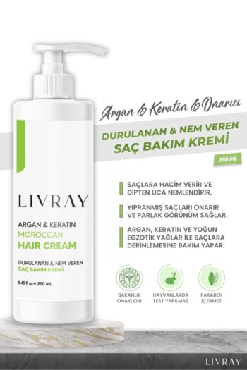 Livray Argan & Keratin Moroccan Hair Cream - Durulanan & Nem Veren Saç Bakım Kremi (250 ML)