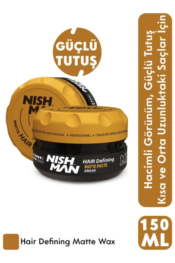 NISHMAN M1 Argan Özlü Mat Görünümlü Saç Şekillendirici Wax - 100 ml