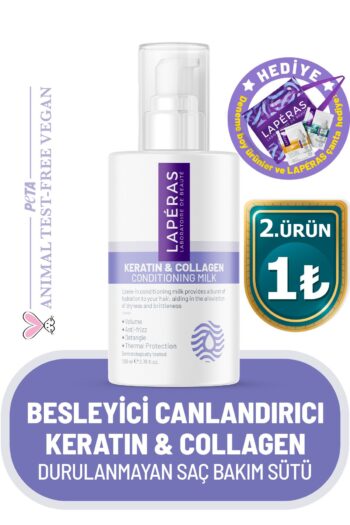 LAPERAS Uv Filtreli Besleyici Canlandırıcı Isı Koruyucu Keratin Kolajen Durulanmayan Vegan Saç Bakım Sütü