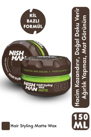 NISHMAN 08 Mat Kil Wax - Doğal Mat Ve Güçlü Tutuculuk, Saç Şekillendirici 150 ml