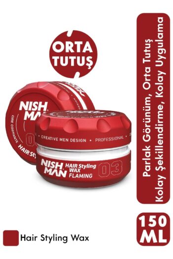 NISHMAN 03 Flaming Aqua Saç Şekillendirici Wax - Parlak Ve Güçlü Tutuculuk 150 ml