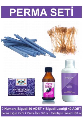 Kocaman Kozmetik Perma Bigudi Full Set No: 0 | 40 Bigudi 40 Lastik Perma Kağıdı Perma Ilacı + Sabitleyici Fiksatör