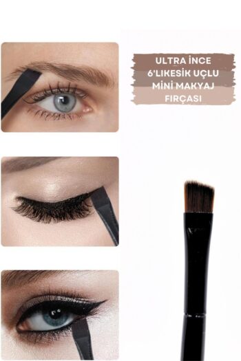 Dvl 6'lı Mini Ultra İnce Kesik Uçlu Açılı Makyaj Fırçası - 6'lı Mini Eyeliner & Kaş & Kaş Farı Fırçası