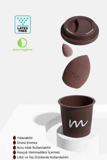 mei Makyaj Süngeri Fondöten Emmeyen Sponge Coffee Cup Hijyenik Walnut 1 Pro 1 Mini