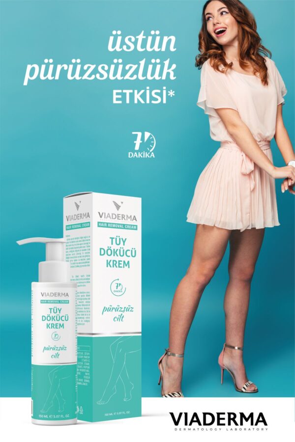 Viaderma Tüy Dökücü Ve Tüy Azaltıcı Tüy Alma Krem Epilasyon Krem Tüm Cilt Tipleri Için 150 ml