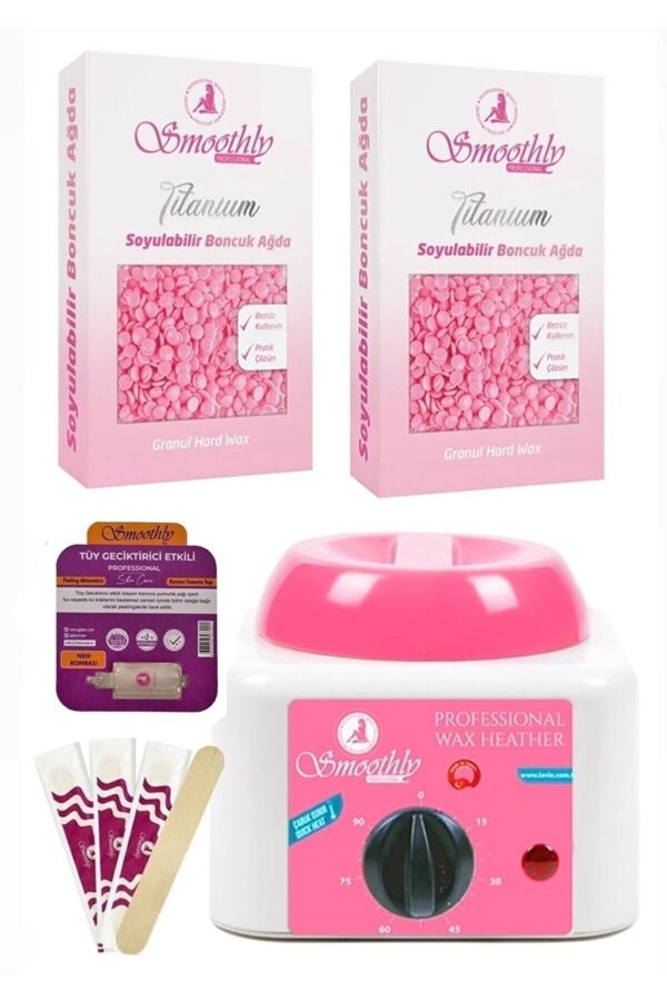 Smoothly 2 Ad.250gr Soyulabilen Boncuk Ağda Ağda Isıtıcı Makine+ Karınca Yumurta Yağı Losyonu + 4 Spatula