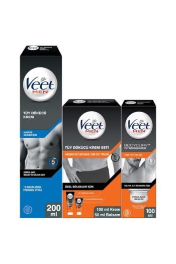 Veet Men Tüy Dökücü Krem Seti, Hassas 200ml+ Özel Bölgeler İçin Krem Seti 100&50ml+ Koltukaltı Özel 100ml