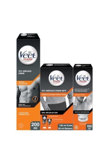 Veet Men Tüy Dökücü Krem Seti, Normal 200ml + Koltuk Altı Özel 100ml + Özel Bölge İçin Krem Seti 100&50ml