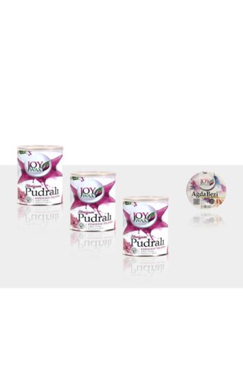 JOYWAX Joy Wax 3 Adet Konserve Sir Agda Titanyum Pudralı 800ml+25mt Ağda Bezi