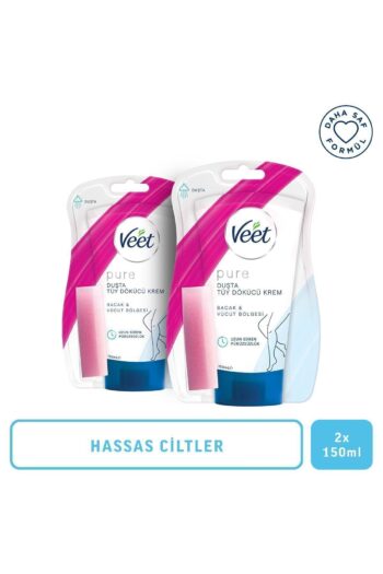 Veet Pure Duşta Tüy Dökücü Krem Hassas Ciltler 150ml x 2 Adet, Amonyaksız Ferah Koku