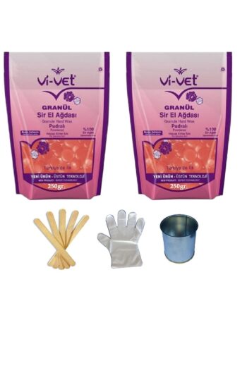 Vi vet Vivet Granül Ağda Pudralı Yedek 250gr+ Yedek 250gr+ Cezve Eldiven Spatula Full Set