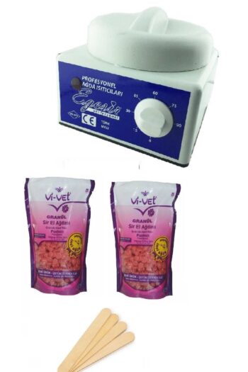 Vi vet Sir Ağda Makinesi + 2 Adetpudralı Soyulabilen Boncuk Ağda + Spatula Seti
