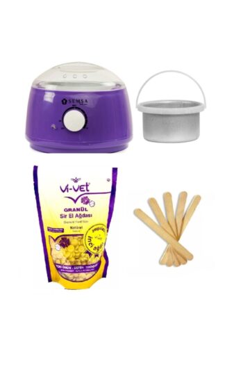 Vi vet Ağda Makinesi Mor 800 Alfa+ek Hazne+vivet Natural Boncuk Ağda 250ml+5 Spatula