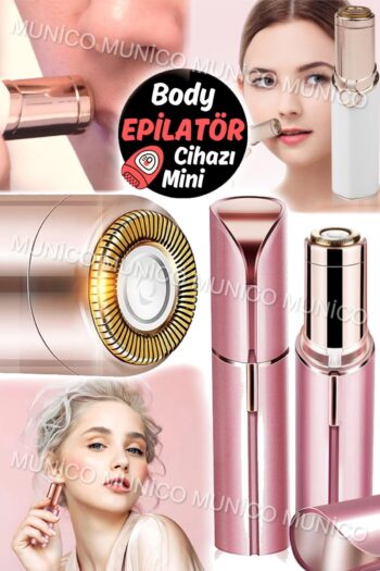 Munico Kadınlar İçin Taşınabilir Ruj Şeklinde Pro Şarj Edilebilir Jiletli Kaş Bıyık Gıdı Tüy Tıraş Makinesi