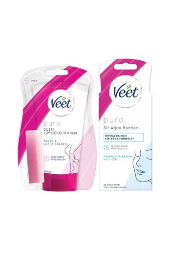 Veet Pure Duşta Tüy Dökücü Krem Normal Ciltler 150ml + Pure Hipoalerjenik Yüz Bölgesi Ağda Bandı 20'li