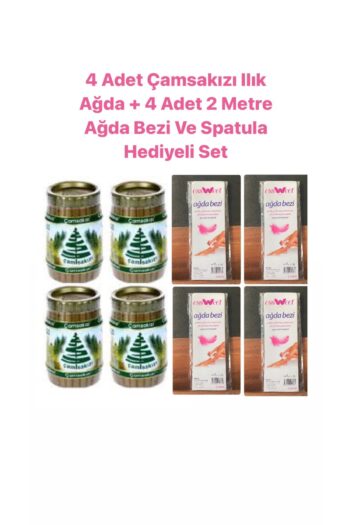 Çam Sakızı Doğal Ağda 240 Gr X 4 + Esweet Ağda Bezi 2 Metre Spatula Hediyeli X 4