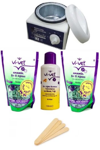 Vi vet Izla Ağda Makinesi+2 Adet Yeşil Boncuk Ağda+ Ağda Yağı + Spatula