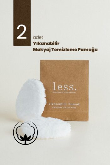 Less Sürdürülebilir Yaşam Gereçleri Yıkanabilir Makyaj Temizleme Pamuğu | 2'li