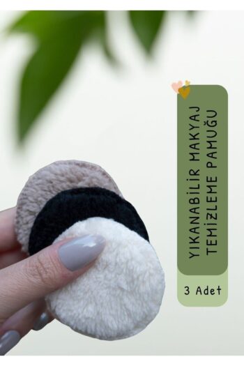 hatish Yıkanabilir Makyaj Temizleme Pamuğu 3 Adet Beyaz, Siyah, Kahve