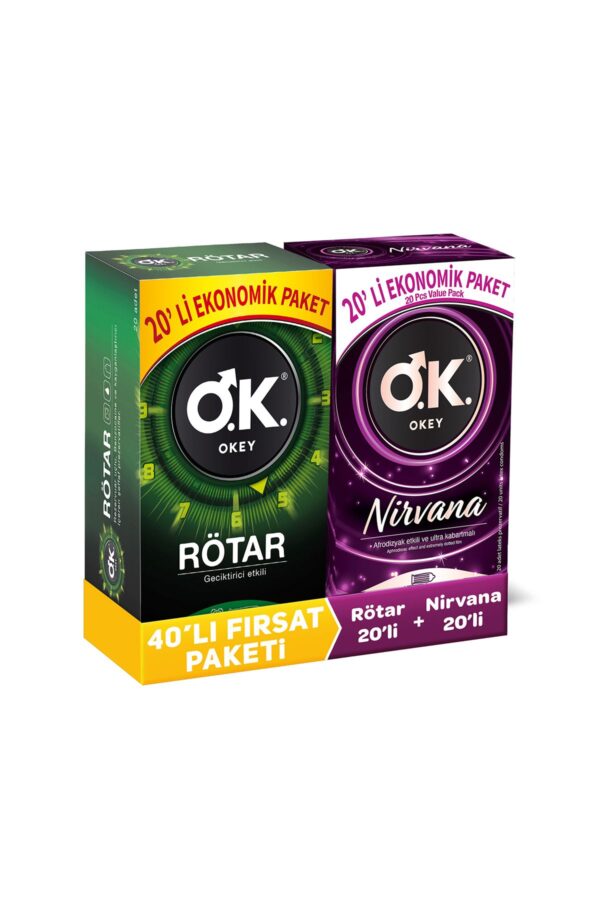 Okey Nirvana 20'li Prezervatif & Rötar 20'li Prezervatif