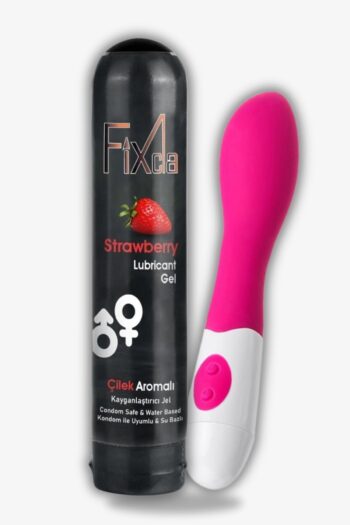 FixCla 125ml Çilek Aromalı Kayganlaştırıcı Seti - Vibratör ve Kayganlaştırıcı Seti