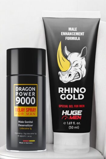 HUGE MEN Seksual Gücü Artıran Çift Set: 50ml Büyütücülü Krem ve 45ml Geciktiricili Sprey