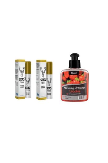 caas Erkeklere Özgü Geciktiricili Dikleştirici Sprey 2 Adet + Çilekli Masaj Jeli 100 ML & SÜRPRİZ HEDİYE