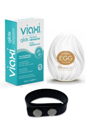 Viaxi Glide Kayganlaştırıcı Jel 5x5 ml + Ozzy Store Egg Twister Mastürbatör Ayarlanabilir Penis Halkası