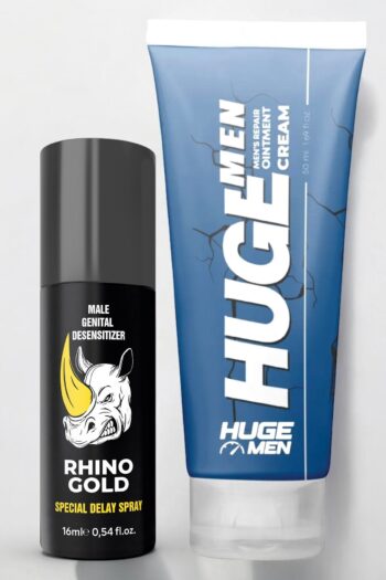 HUGE MEN İtalyan Mucizesi İkili Set Penis Büyütücülü ve Geciktiricili Etkili 16 ml Sprey