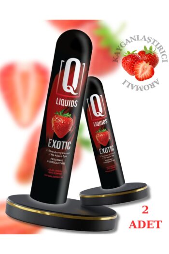 Q LIQUIDS 2 Adet Çilek Aromalı Kayganlaştırıcı Jel Anal ve Vajinal Su Bazlı Lubricant