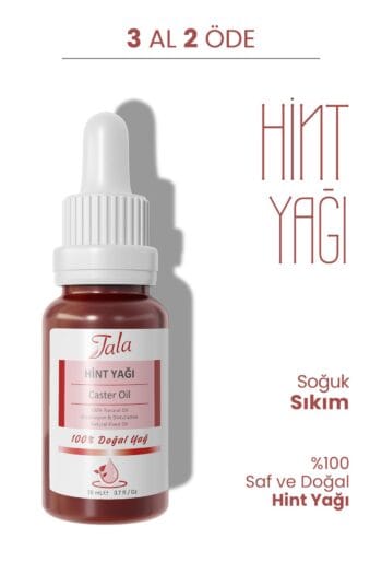 Tala %100 Saf Ve Doğal Hint Yağı Castor Oil Soğuk Sıkım 20 Ml