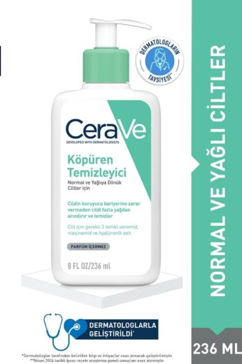 CeraVe Normal Ve Yağlıya Dönük Ciltler Için Köpüren Temizleyici 236ml