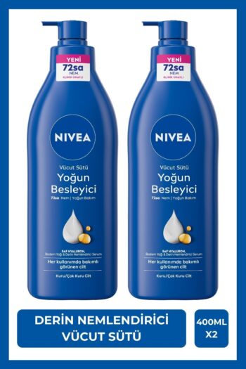NIVEA Yoğun Besleyici Vücut Sütü 400ml, Çok Kuru Ciltler, Hyaluron, Derin Nemlendirici Vücut Bakım, X2Adet