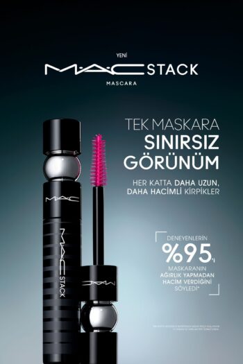 Mac Macstack Siyah Maskara Mega Fırça 12ml - Kıvırma, Uzunluk ve Hacim Etkili Maskara