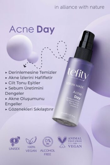 tefity Acne Day Akne Ve Gözenek Karşıtı Serum Maske - Azelaik Asit, Niasinamid Ve Çay Ağacı Yağı