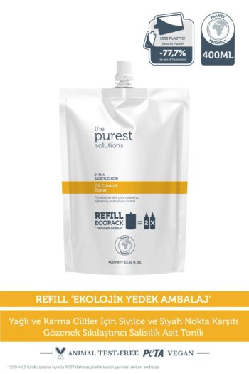 The Purest Solutions Sivilce & Siyah Nokta Karşıtı Salisilik Asit Tonik(Yağlı-Karma Ciltler) Ekolojik Yedek Paket 400ml