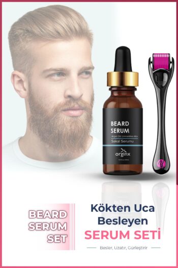 Orginx Dolgunlaştırıcı Canlandırıcı Saç Sakal Serumu 30ml - Dermaroller Sakal Seti