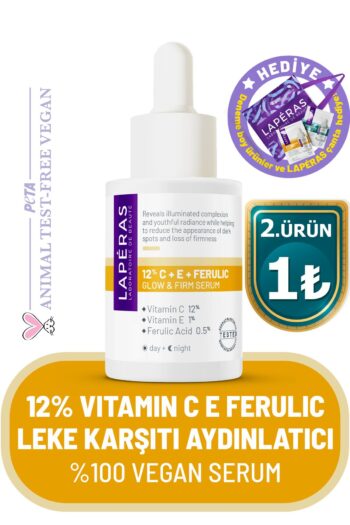 LAPERAS Aydınlatıcı Leke Karşıtı 12% Vitamin C E Ferulic Hyaluronic Ton Eşitleyici Vegan Cilt Serumu