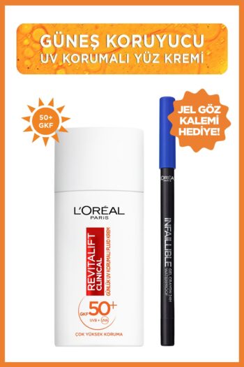 L'Oreal Paris Revitalift Clinical Spf 50+ Günlük Yüksek Uv Korumalı Yüz Güneş Kremi 50ml + Mavi Jel Göz Kalemi