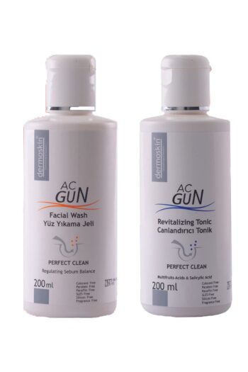 Dermoskin Akneli Ciltler Için Acgun Yüz Yıkama Jeli 200ml+ Acgun Canlandırıcı Tonik 200ml