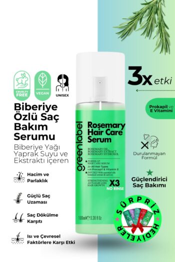 Green Label Biberiye Yaprağı Suyu Ve Özü, Biotin Kafein Ve Prokapil Ile Zenginleştirilen Saç Bakım Serumu 100 ml