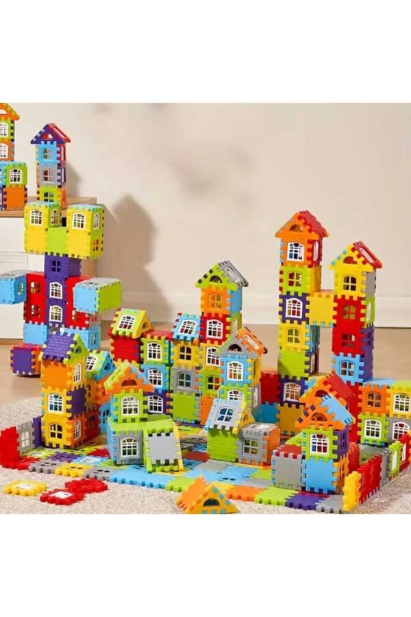 HAPPENS Puzzle City 3d Yapı Ve Tasarım Blokları 128 Parça Eğitici Oyuncak