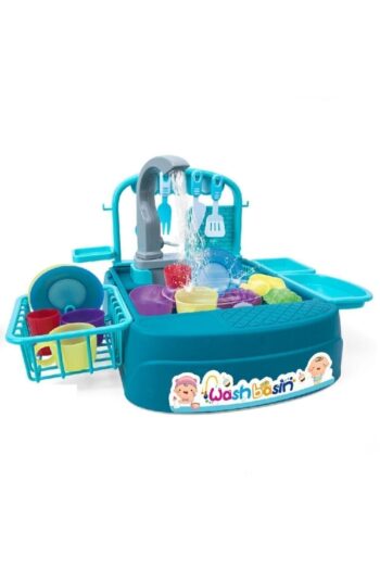 GALTOYS Oyuncak Bulaşık Yıkama Seti - Modern Çeşmeli Lavabo Oyun Seti Turkuaz Ve Pembe Rengi