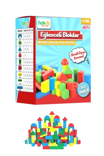 HAK İŞ OYUNCAK Hak-iş Oyuncak Eğitici Renkli Ahşap Bloklar 102 Parça